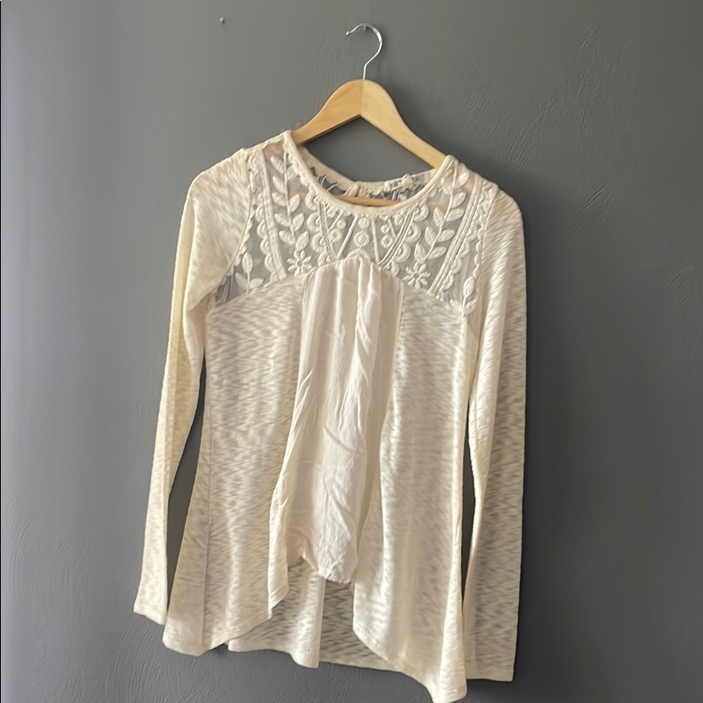 Women's Cream Lace Detail Top